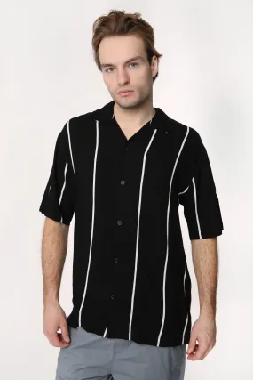 Chemise en Rayonne à Rayures Verticales Amnesia Homme