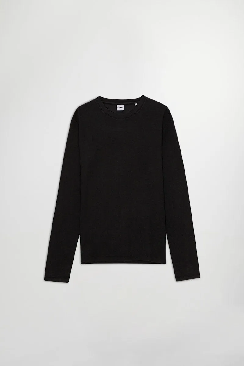 CLIVE 3323 WAFFLE KNIT TEE BLACK