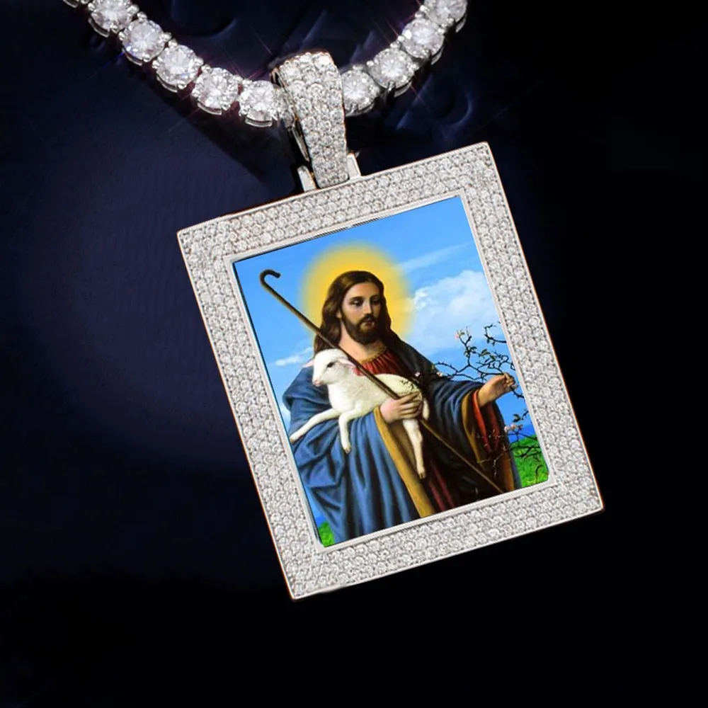 Custom Made Photo Square Medallions Necklace