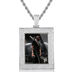 Custom Made Photo Square Medallions Necklace