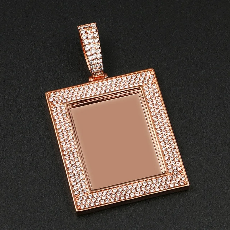 Custom Made Photo Square Medallions Necklace