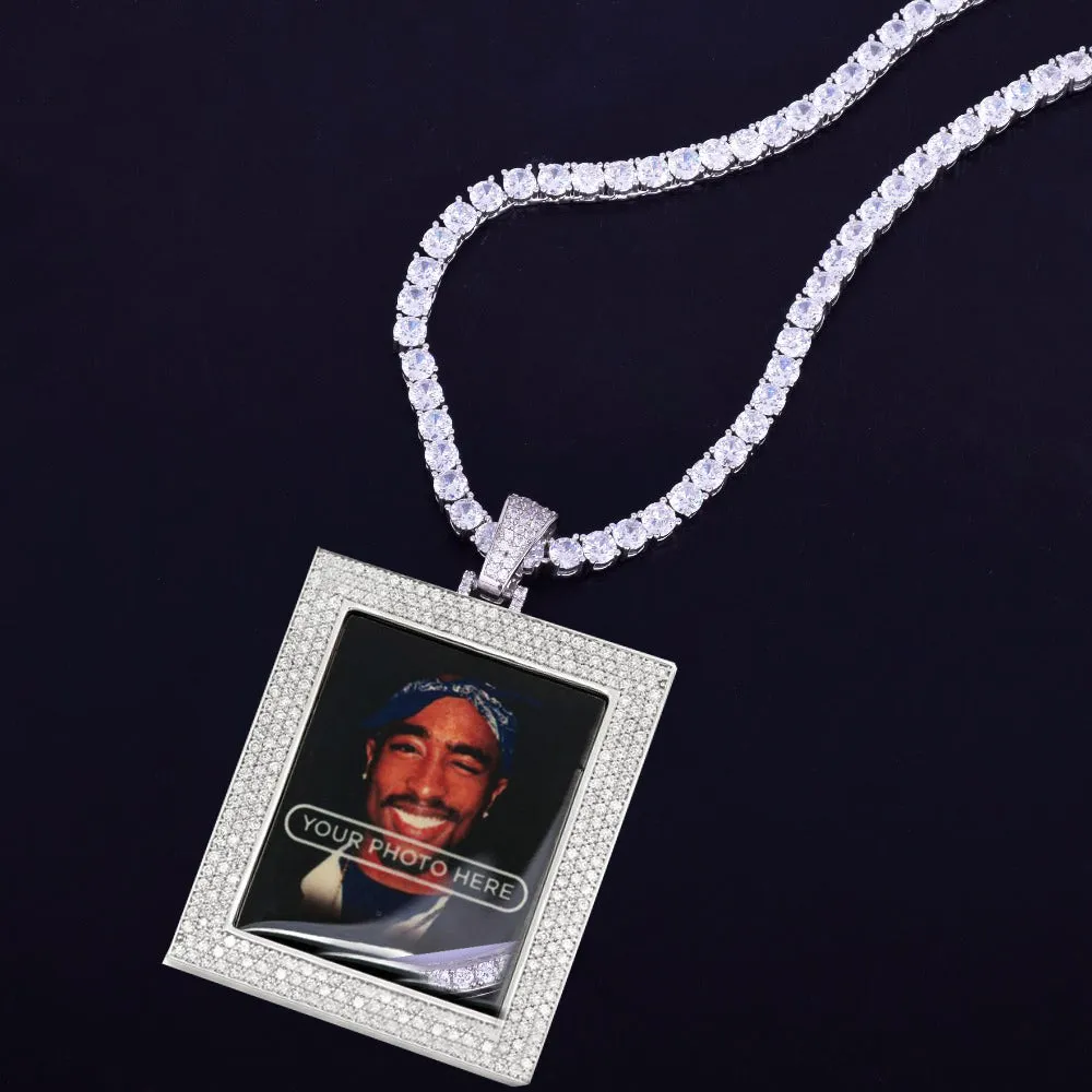 Custom Made Photo Square Medallions Necklace