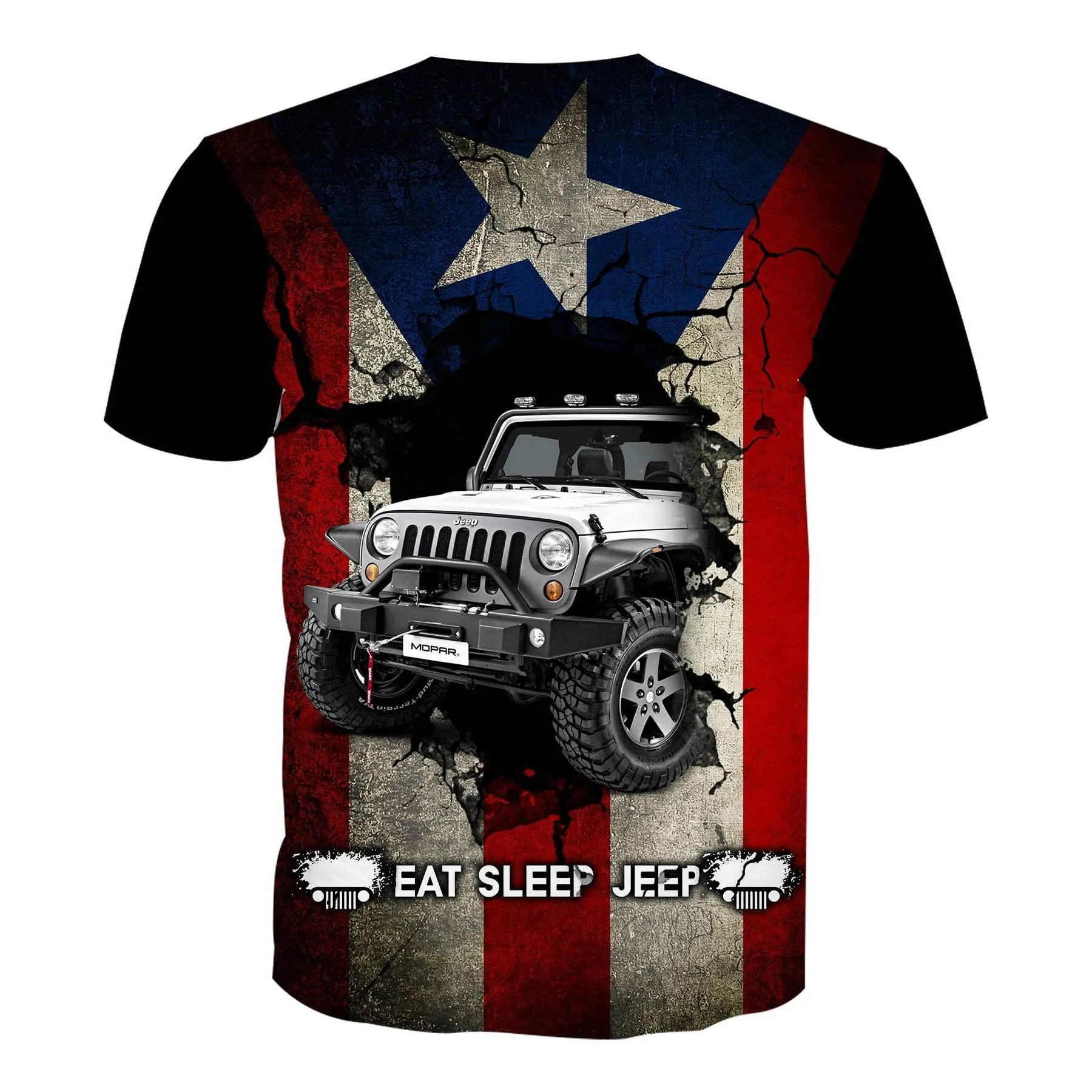 Eat Sleep Jeep Flag -  Puerto Rico