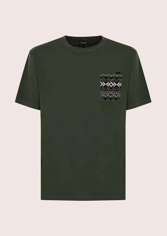 EFFEK T-SHIRT VERDE CON TASCHINO