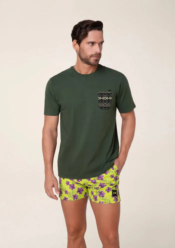 EFFEK T-SHIRT VERDE CON TASCHINO