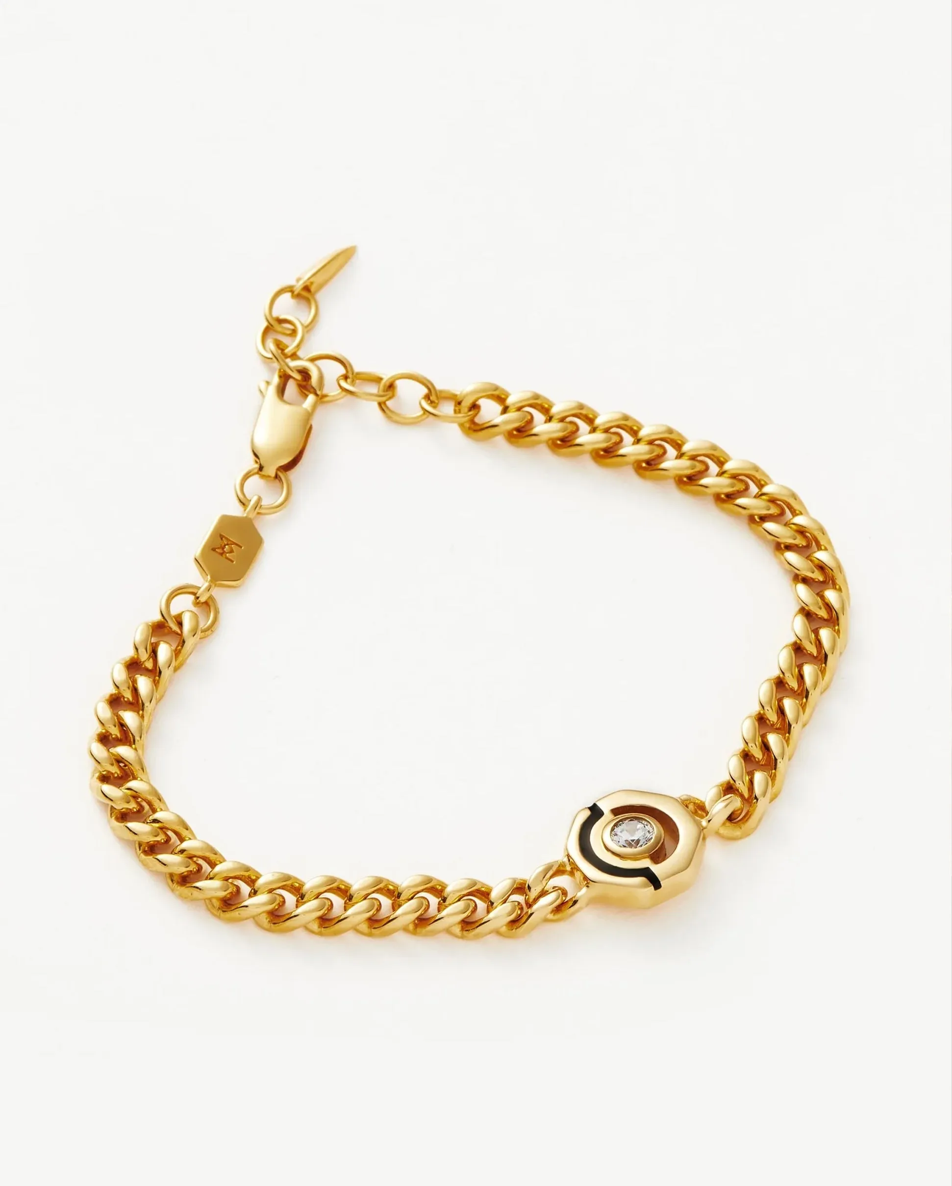 ENAMEL & STONE BYLINE HEX CHARM BRACELET / GOLD