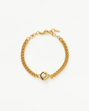 ENAMEL & STONE BYLINE HEX CHARM BRACELET / GOLD