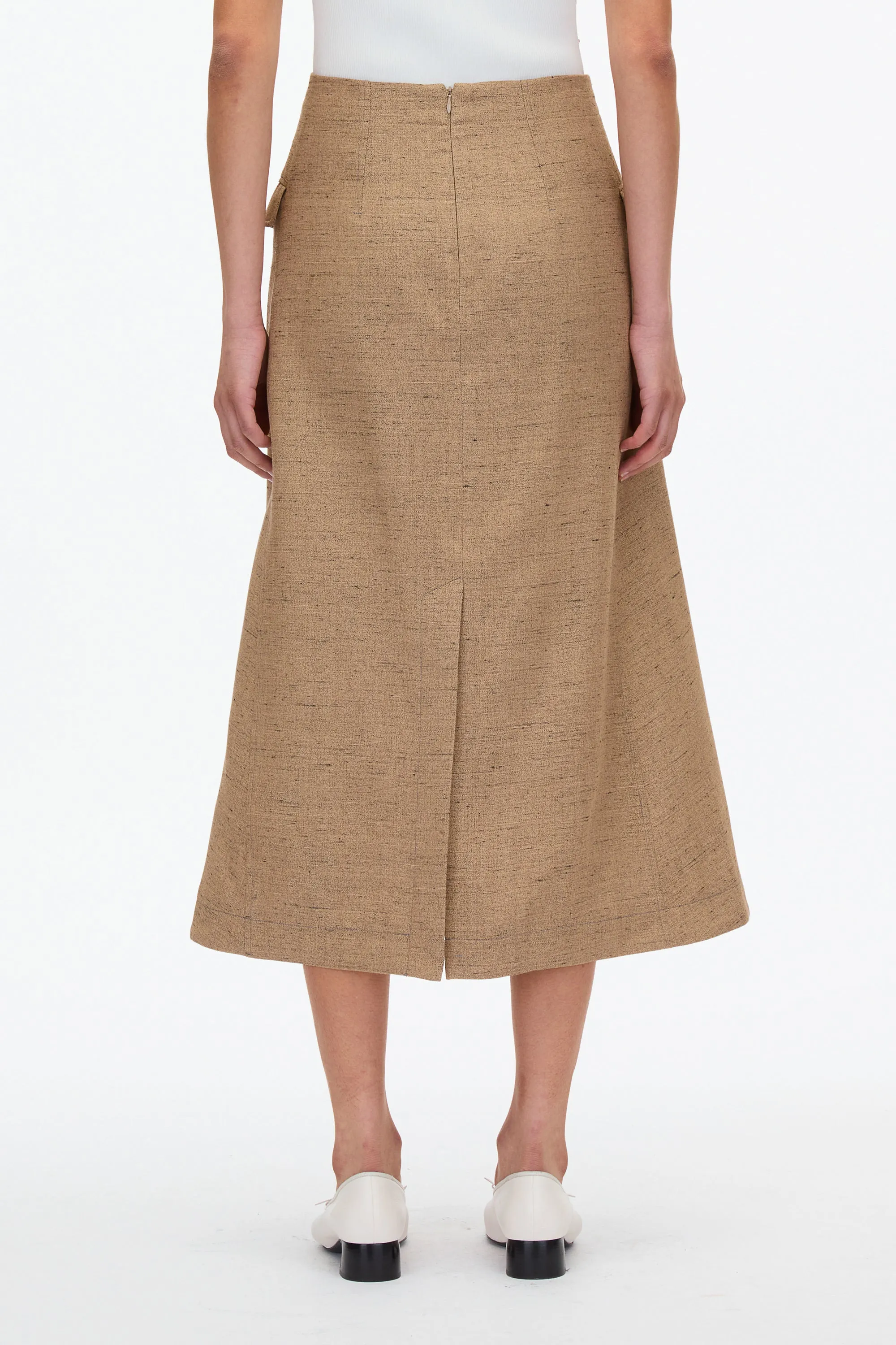 Faux Wrap Skirt with Tie Waist