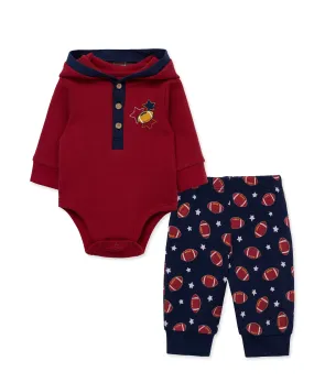 Football Bodysuit & Pant Set (3M-12M)