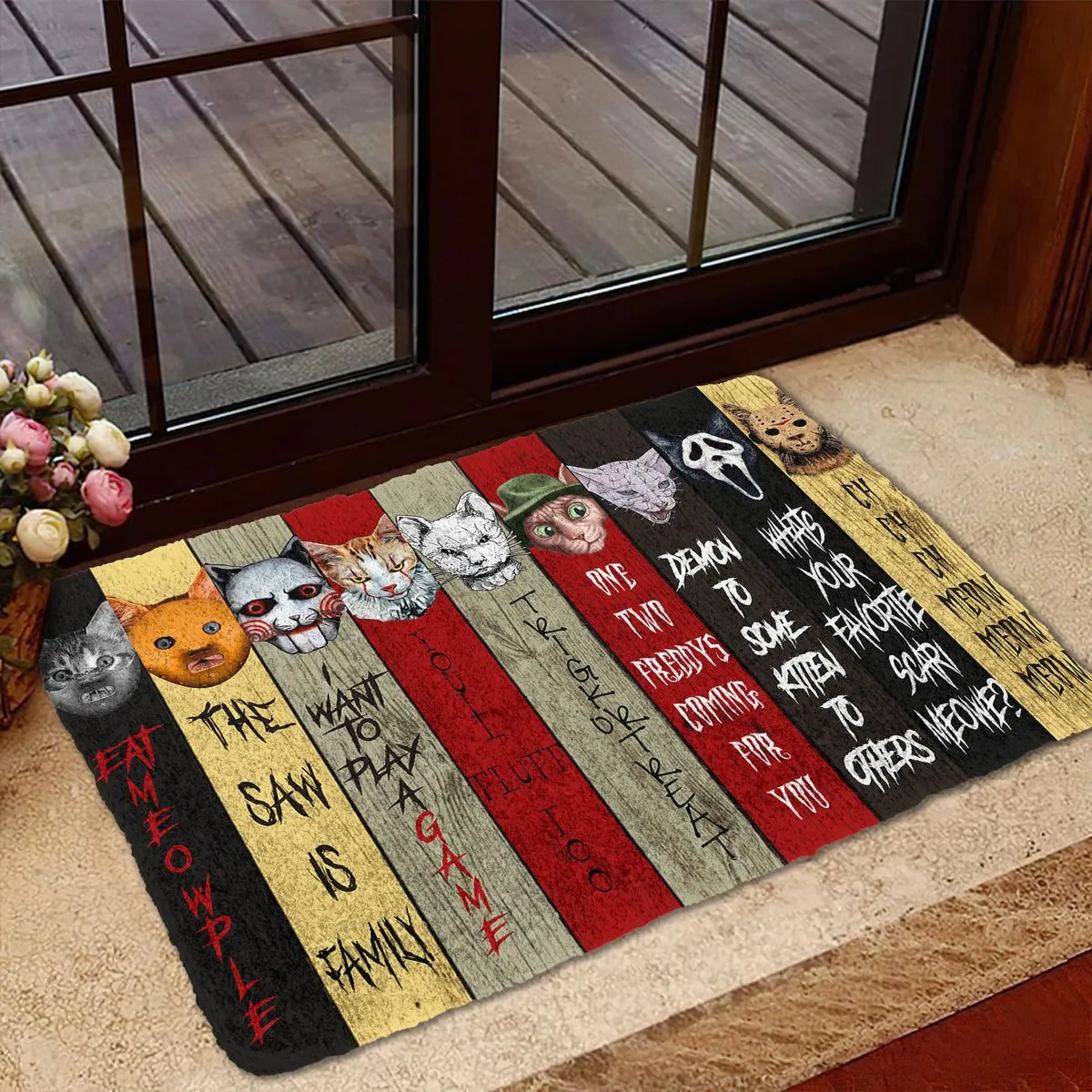 Gearhuman 3D Horror Cats Halloween Doormat