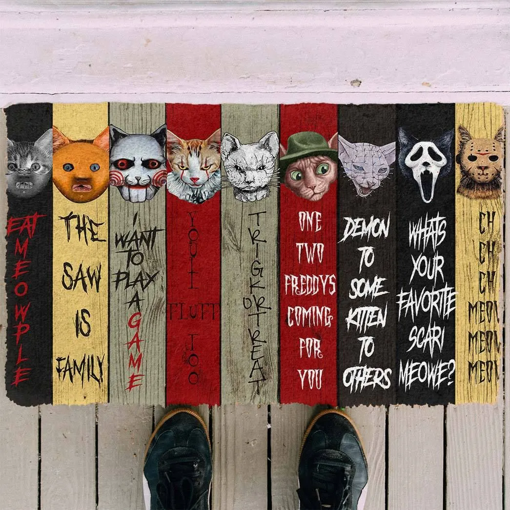 Gearhuman 3D Horror Cats Halloween Doormat