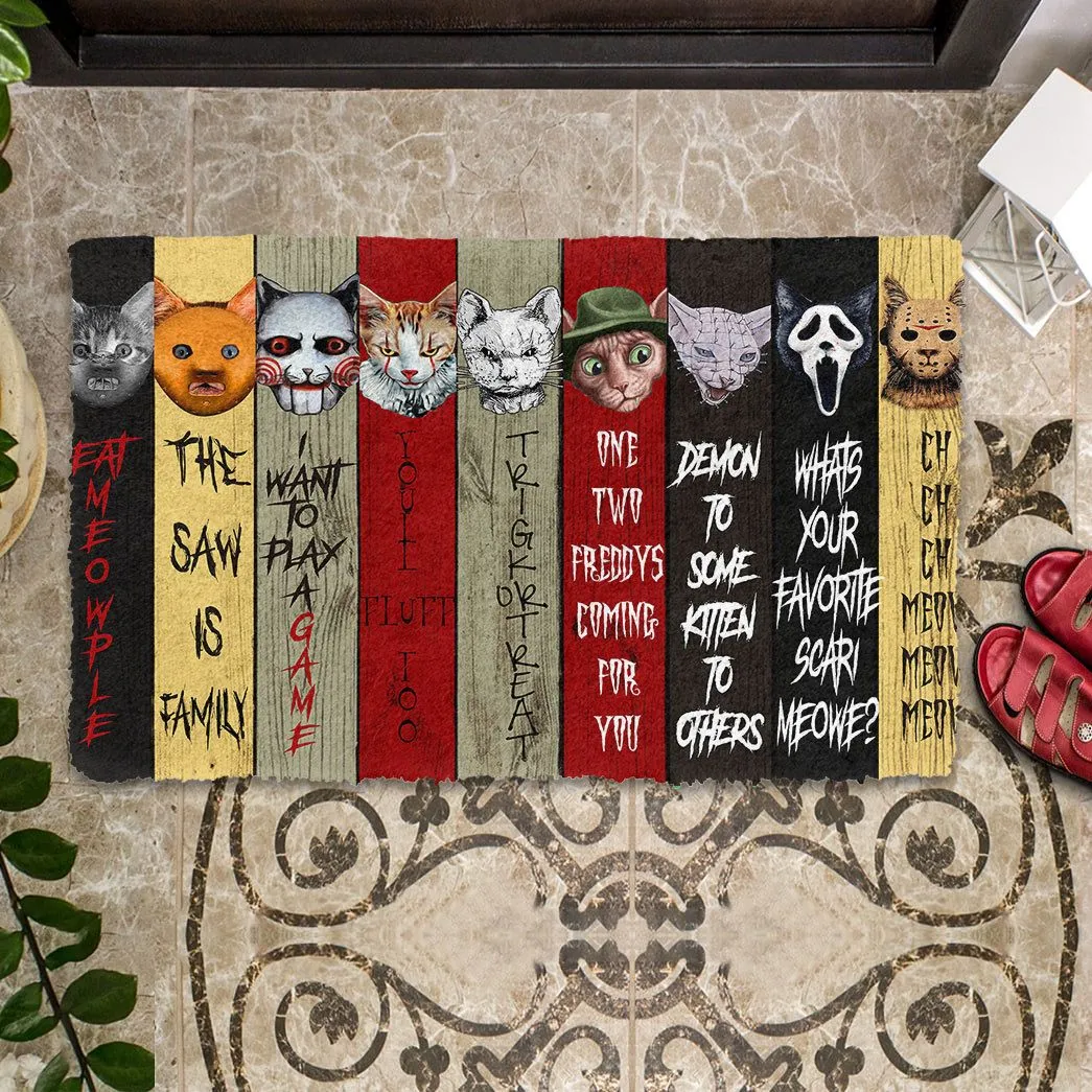 Gearhuman 3D Horror Cats Halloween Doormat