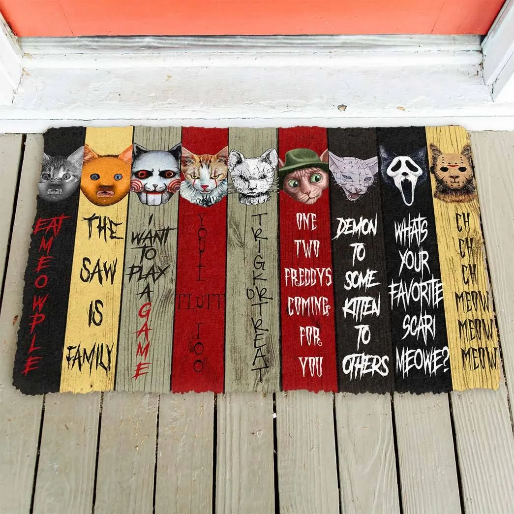 Gearhuman 3D Horror Cats Halloween Doormat