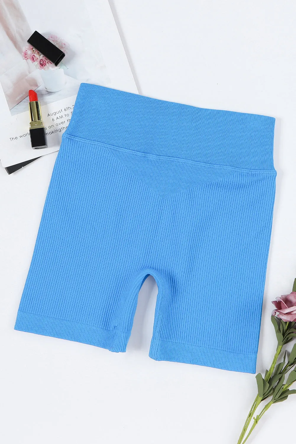 Gerippte Sportshorts mit Kordelzug