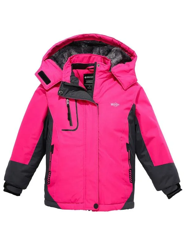 Girls Hooded Ski Fleece Winter Jacket