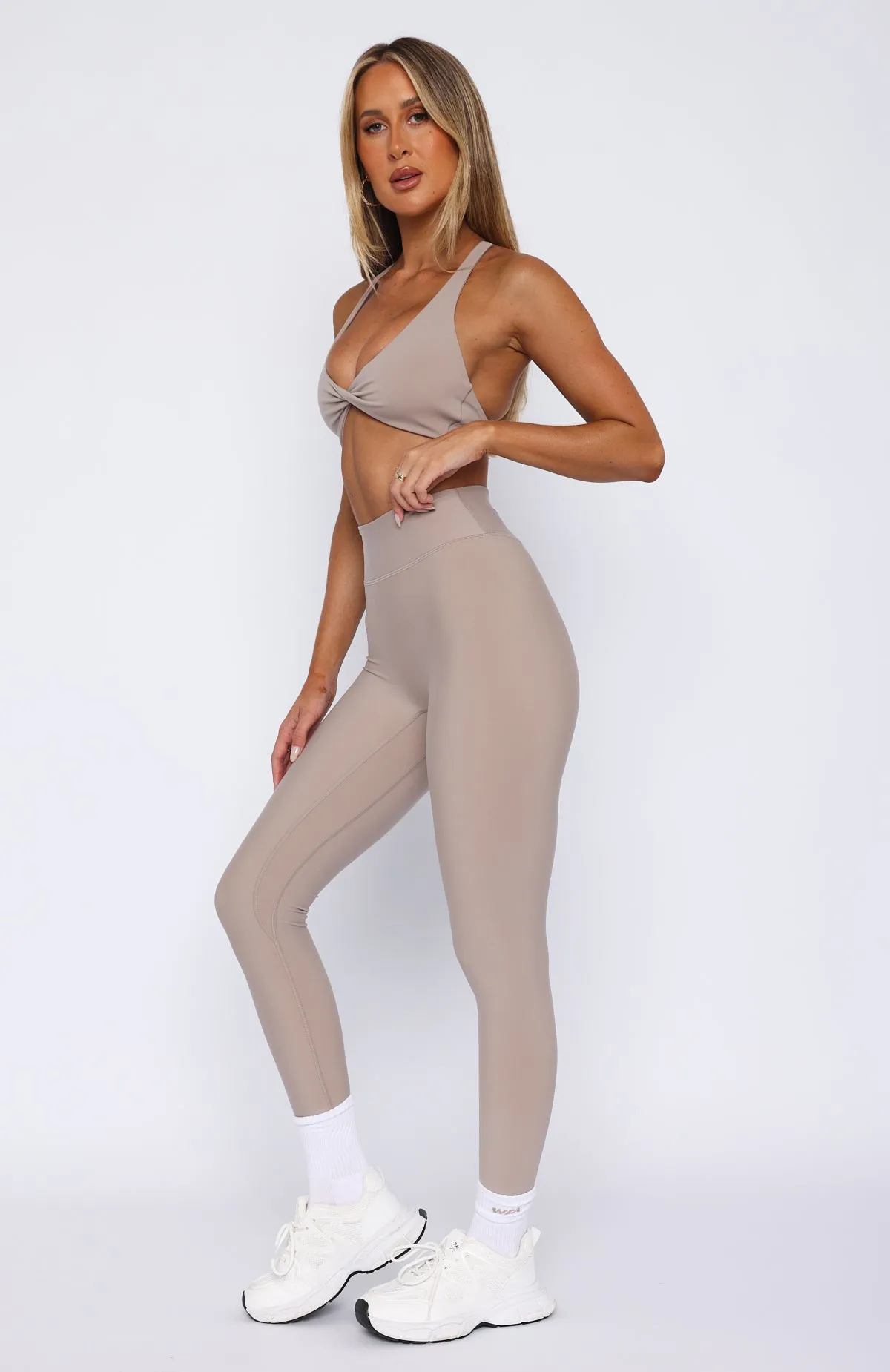 Go Getter High Waisted Leggings Taupe