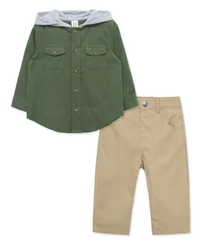 Green Woven Pant Set (12M-24M)