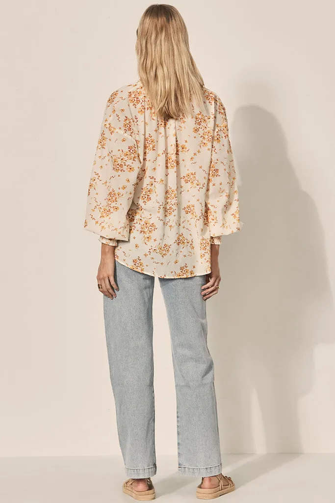 Kivari - Misha Blouse - Cream Rust Ditsy *FINAL SALE