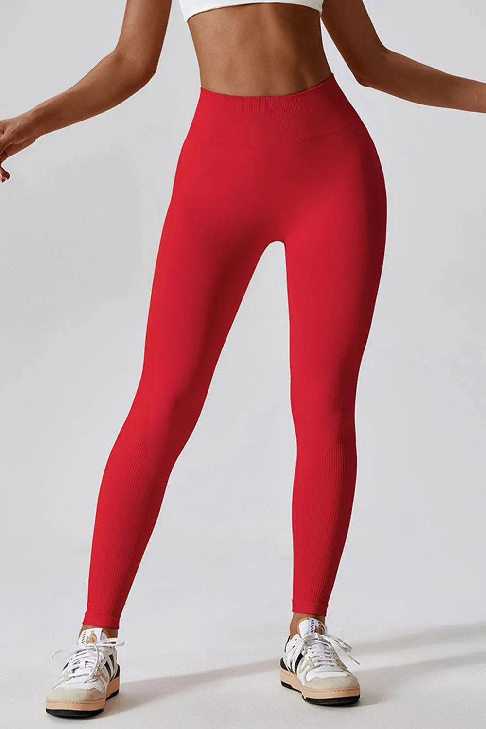 Lange Sport-Leggings mit breitem Bund und schmaler Passform