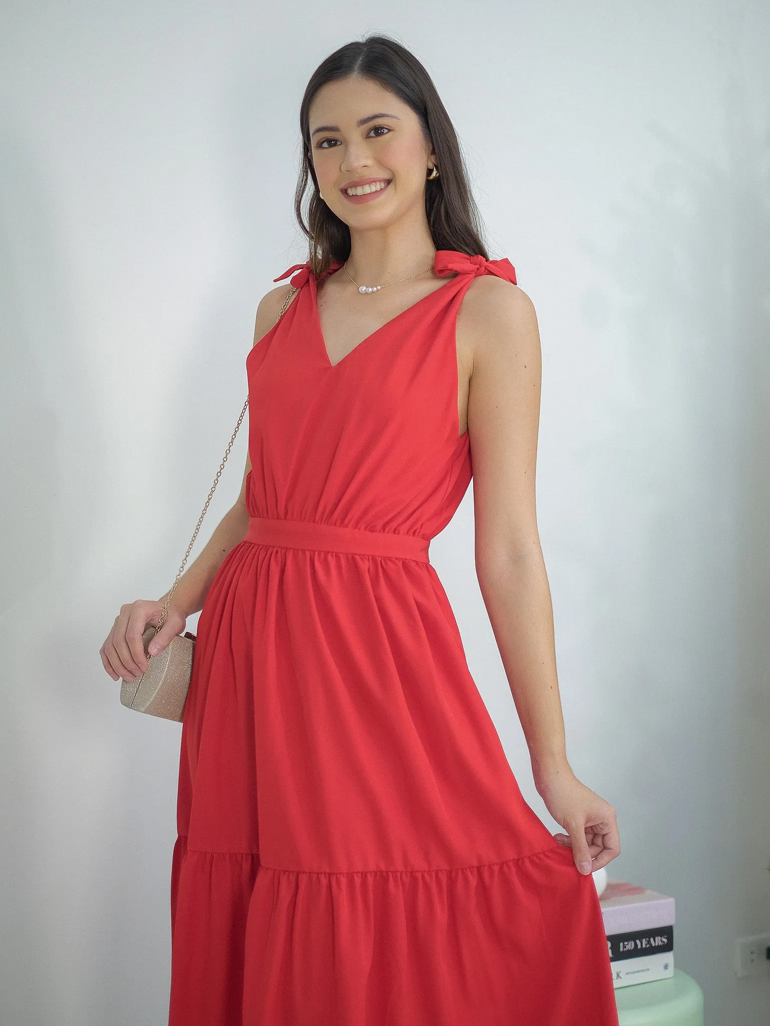 Locca midi dress - scarlet red