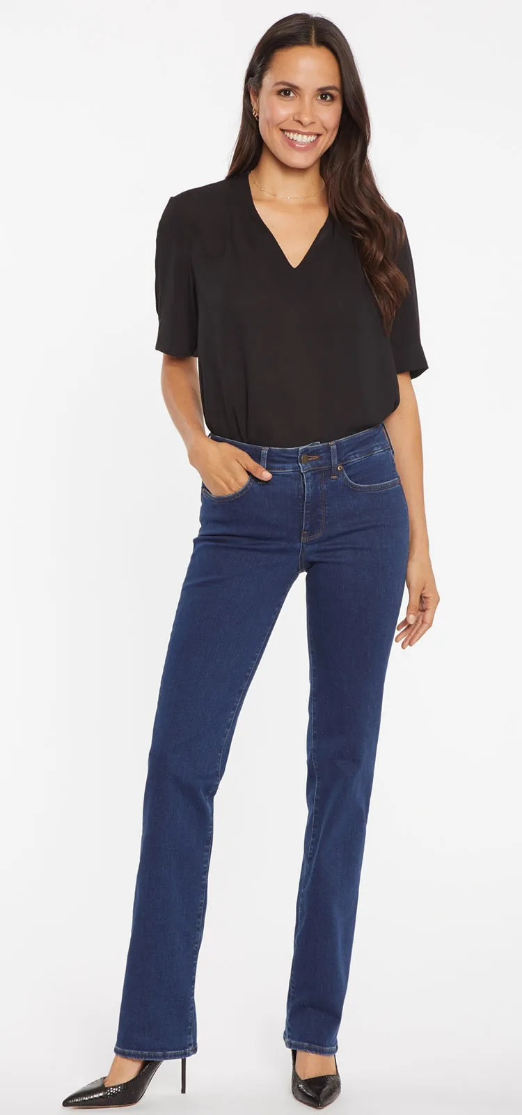 Marilyn Straight Jeans Mediumblauw Premium Denim | Quinn