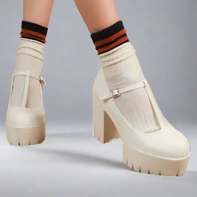 Mary Jane T-Strap Platforms