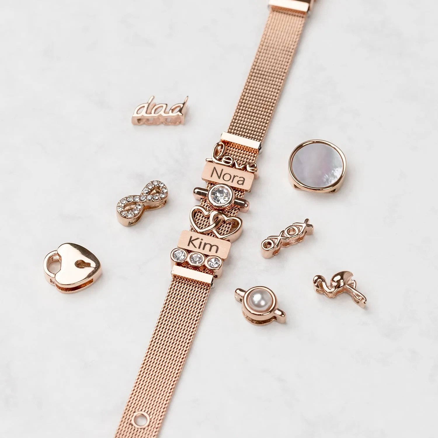 Mesh bracelet rosé gold