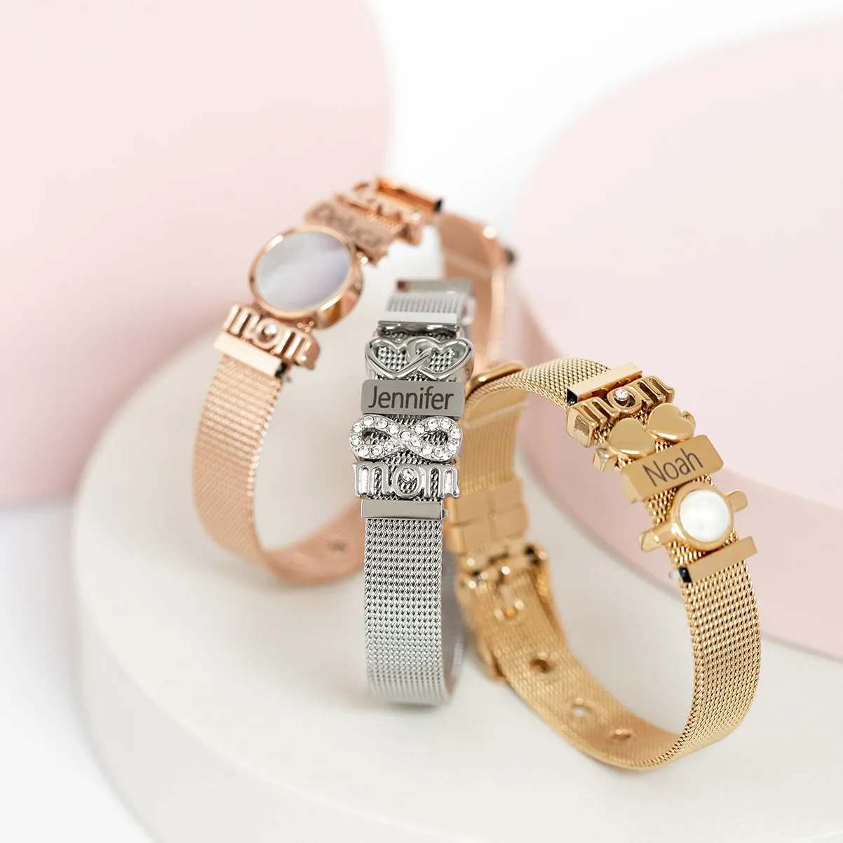 Mesh bracelet rosé gold