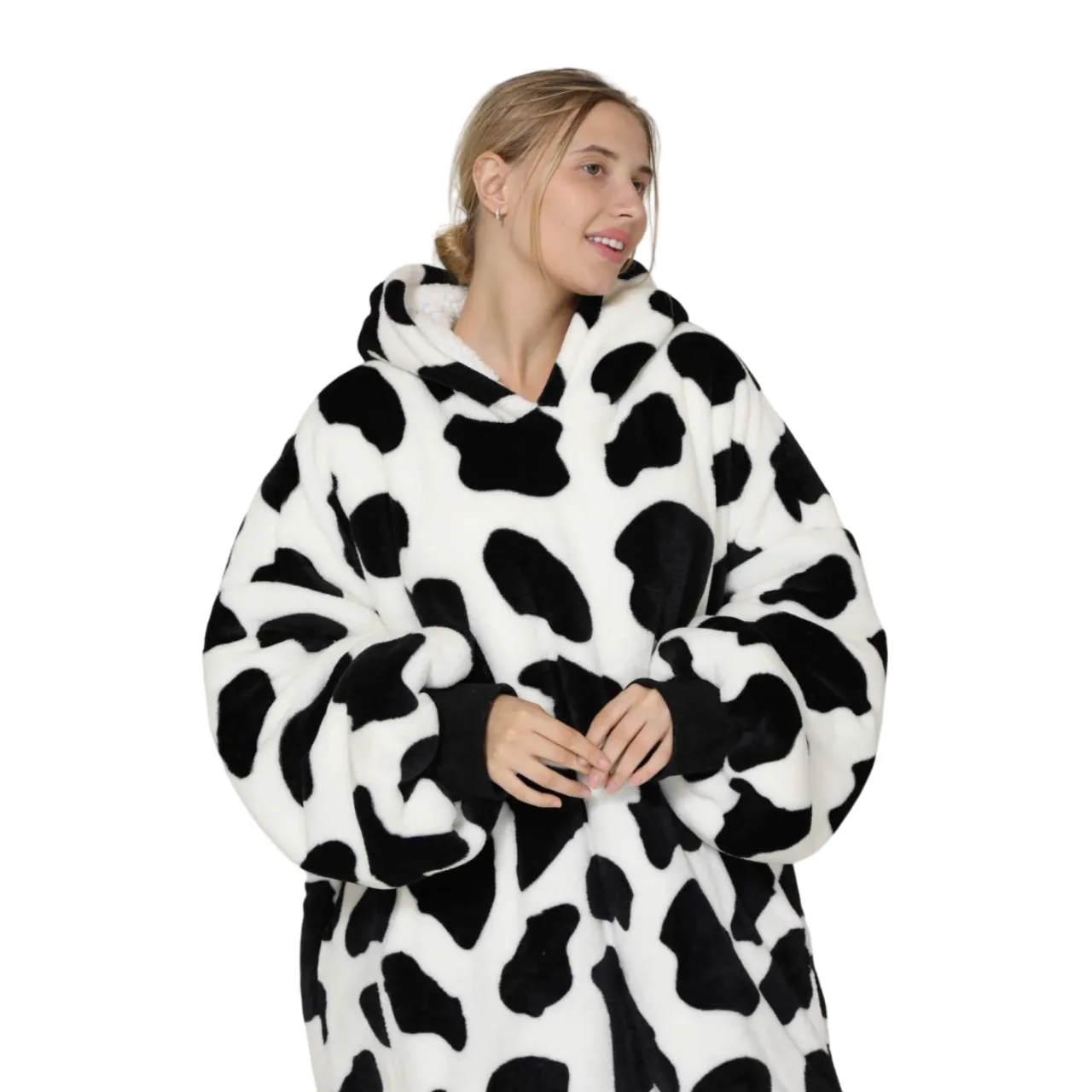 My Snuggy - Adult Monochrome Cow Hoodie Blanket