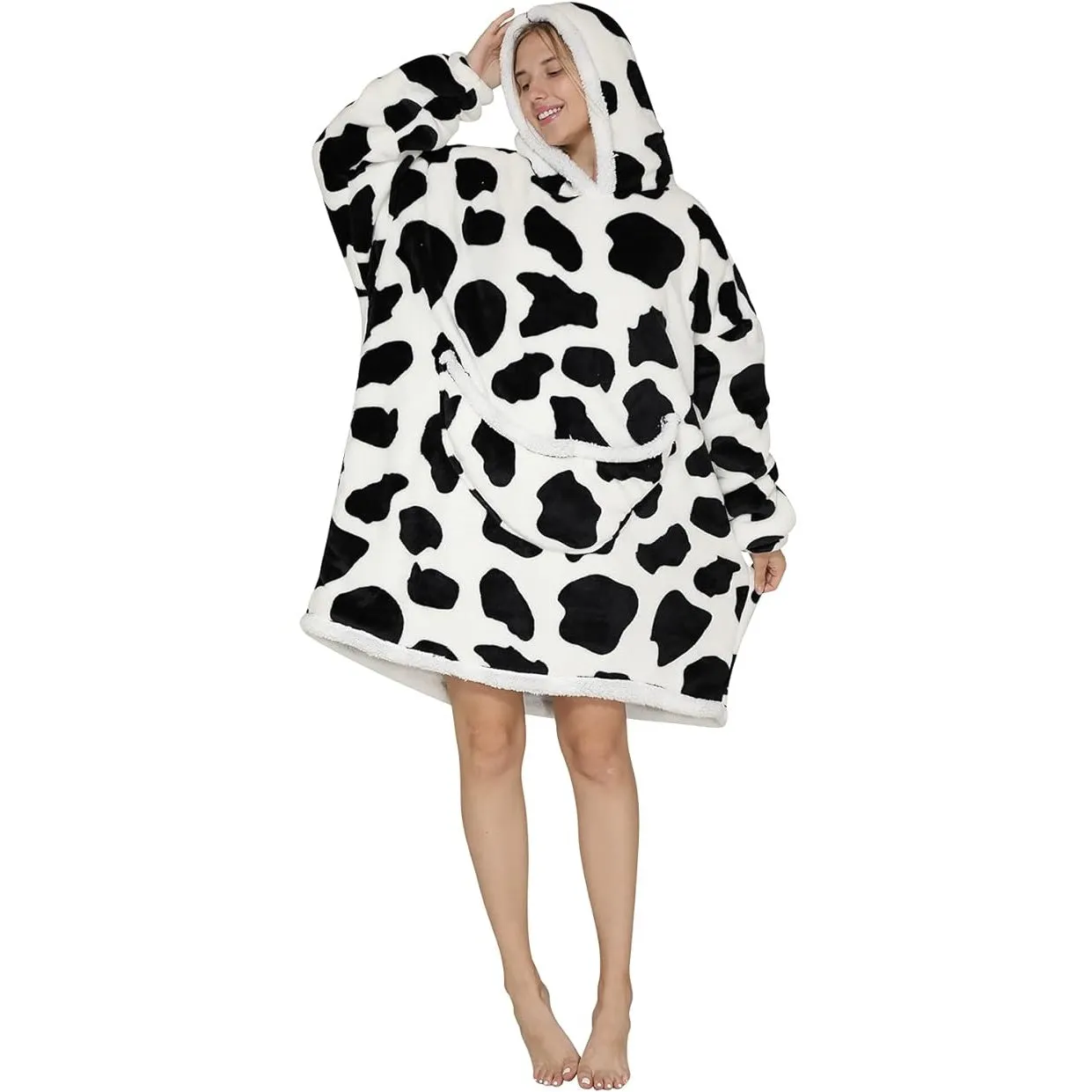 My Snuggy - Adult Monochrome Cow Hoodie Blanket