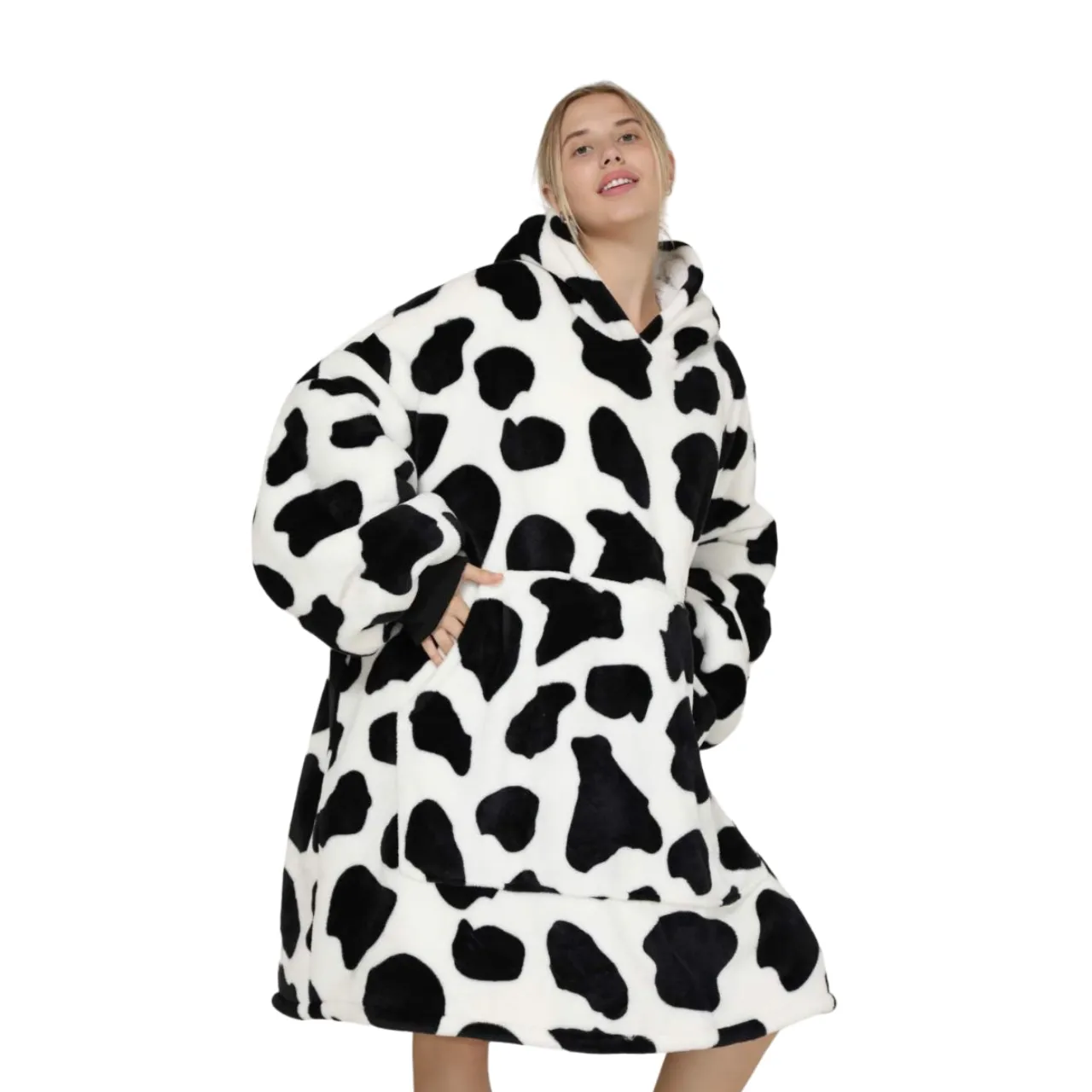 My Snuggy - Adult Monochrome Cow Hoodie Blanket