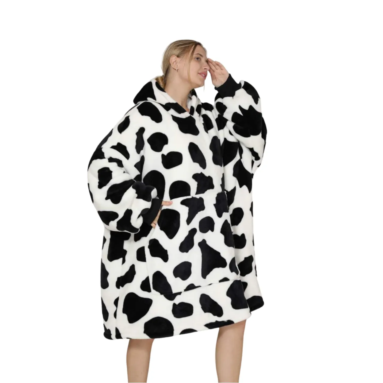 My Snuggy - Adult Monochrome Cow Hoodie Blanket