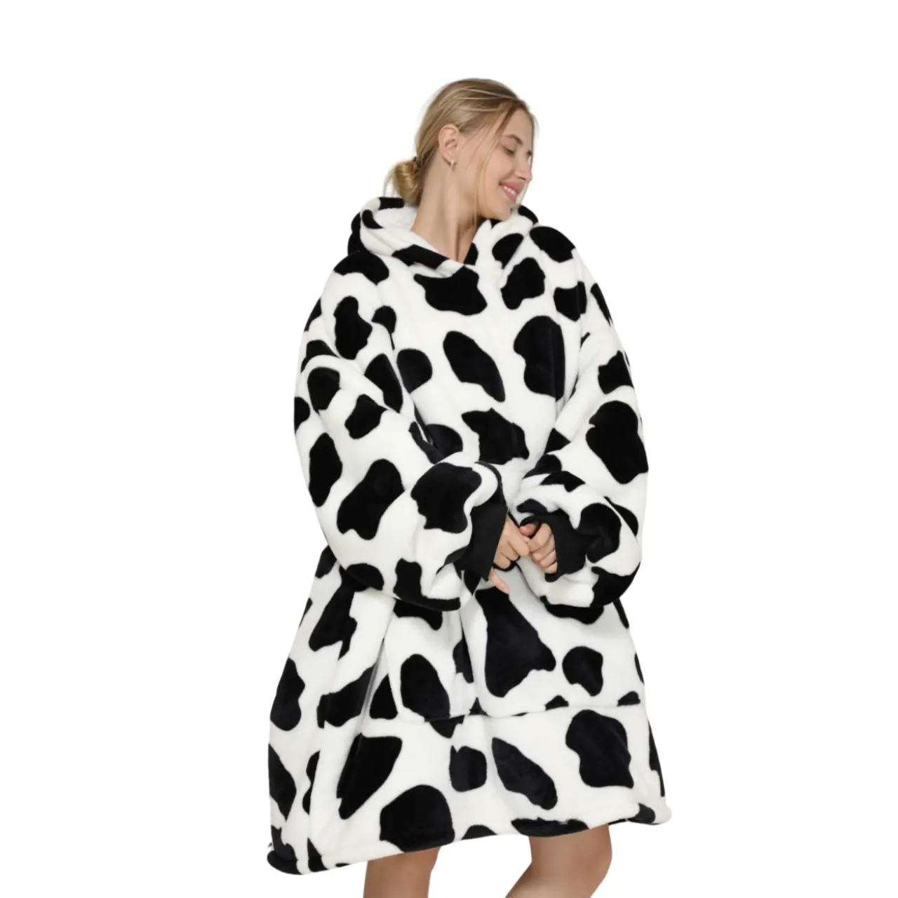 My Snuggy - Adult Monochrome Cow Hoodie Blanket