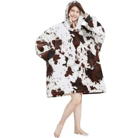 My Snuggy - Adult Seamless Cow Print Hoodie Blanket