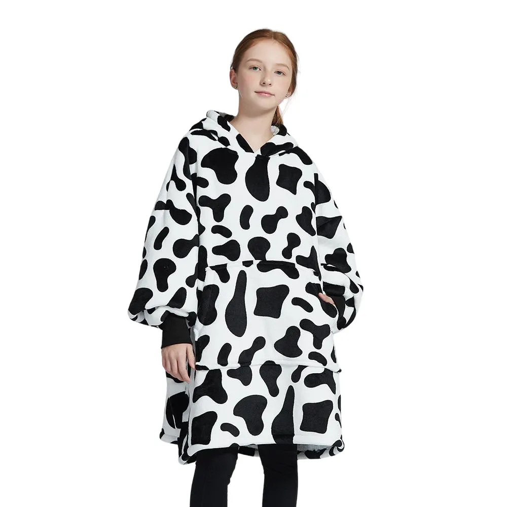 My Snuggy - Kids Monochrome Cow Hoodie Blanket