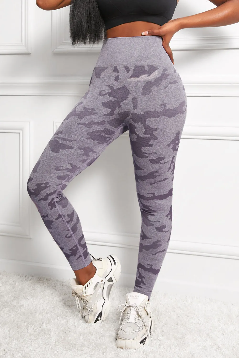 Nahtlose Yoga-Leggings mit hoher Taille und Camo-Print