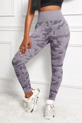 Nahtlose Yoga-Leggings mit hoher Taille und Camo-Print