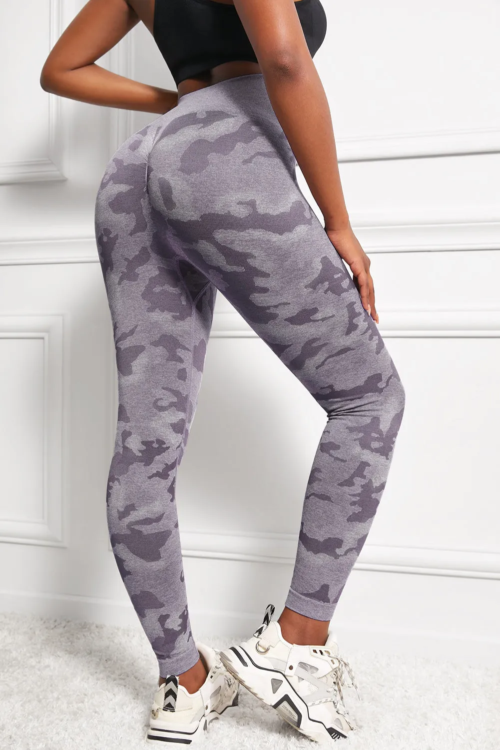 Nahtlose Yoga-Leggings mit hoher Taille und Camo-Print