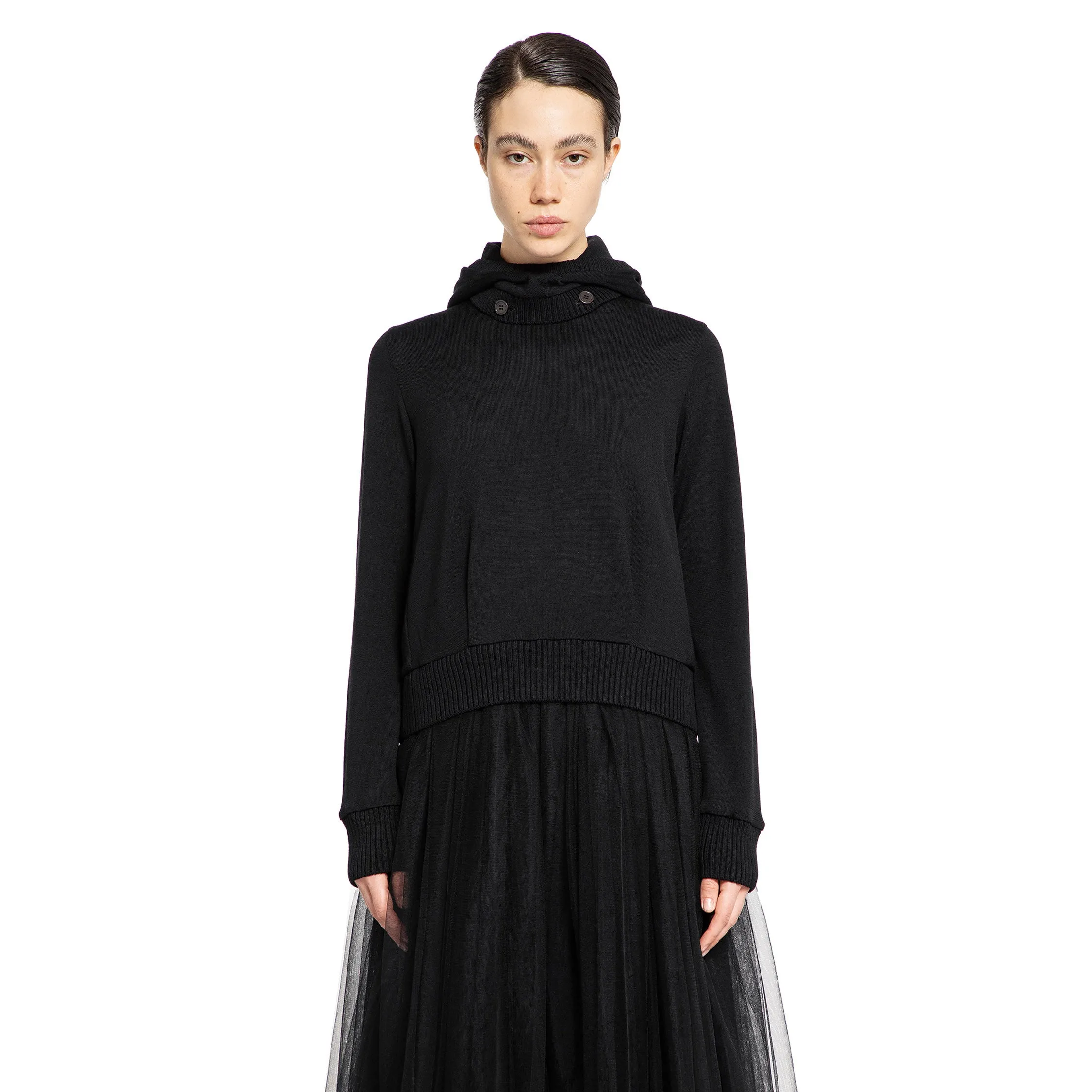 NOIR KEI NINOMIYA WOMAN BLACK KNITWEAR