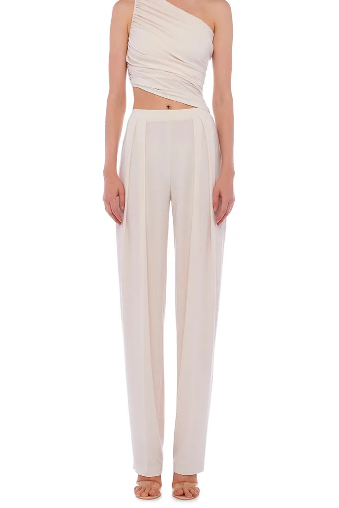 Norma Kamali - Tapered Pleated Trouser - Bone *FINAL SALE