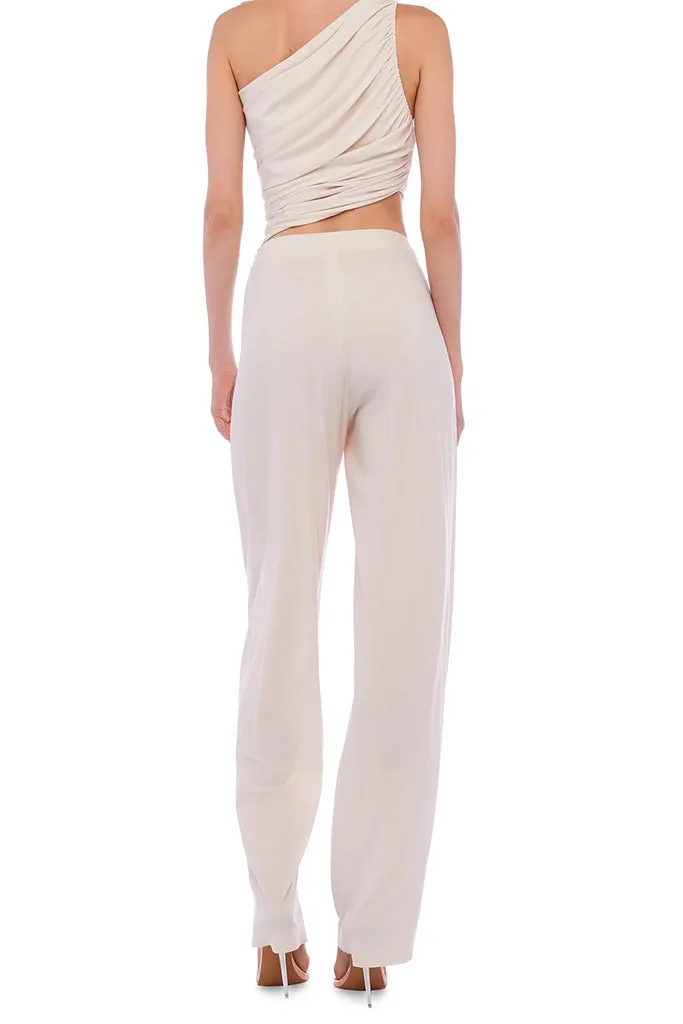 Norma Kamali - Tapered Pleated Trouser - Bone *FINAL SALE