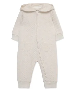 Oatmeal Quilted Hoodie Coverall