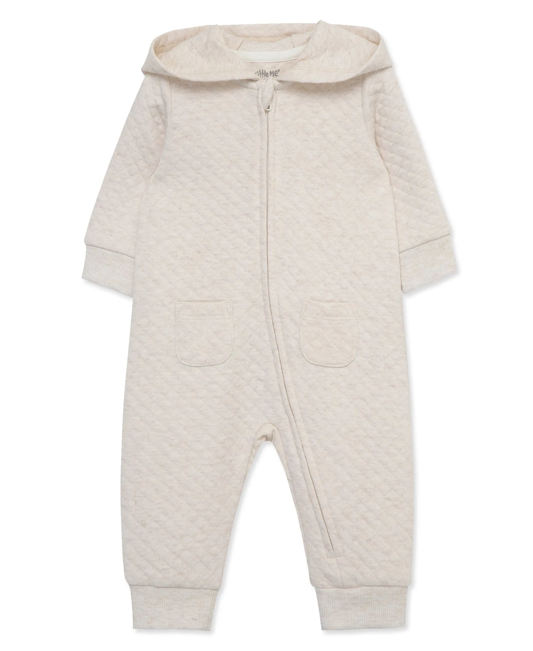 Oatmeal Quilted Hoodie Coverall