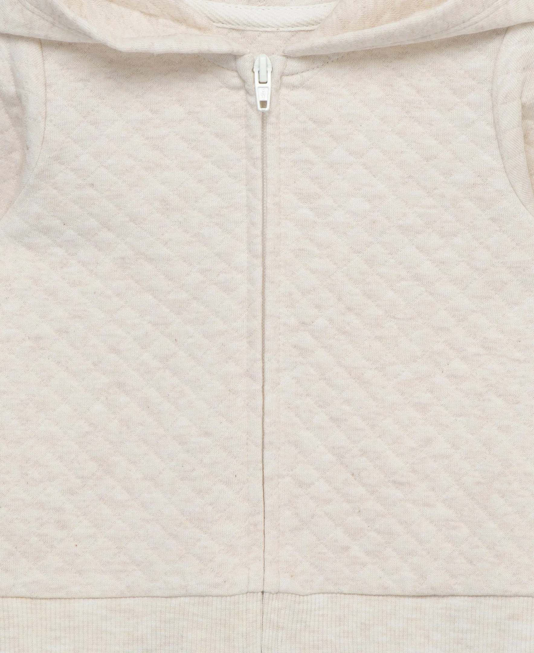 Oatmeal Quilted Hoodie Set