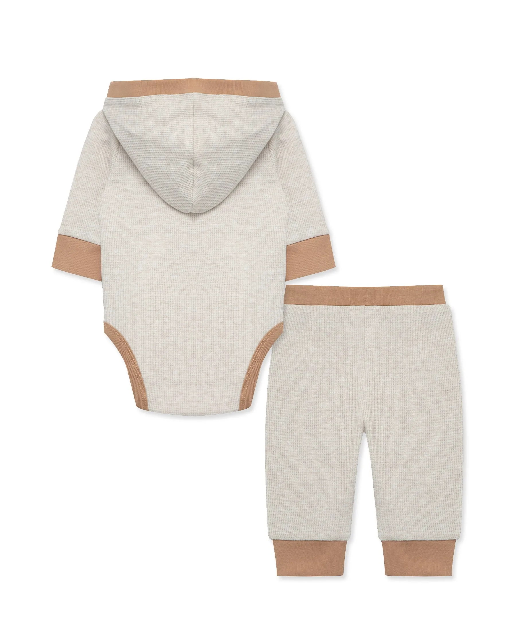 Oatmeal Waffle Knit Bodysuit & Pant Set