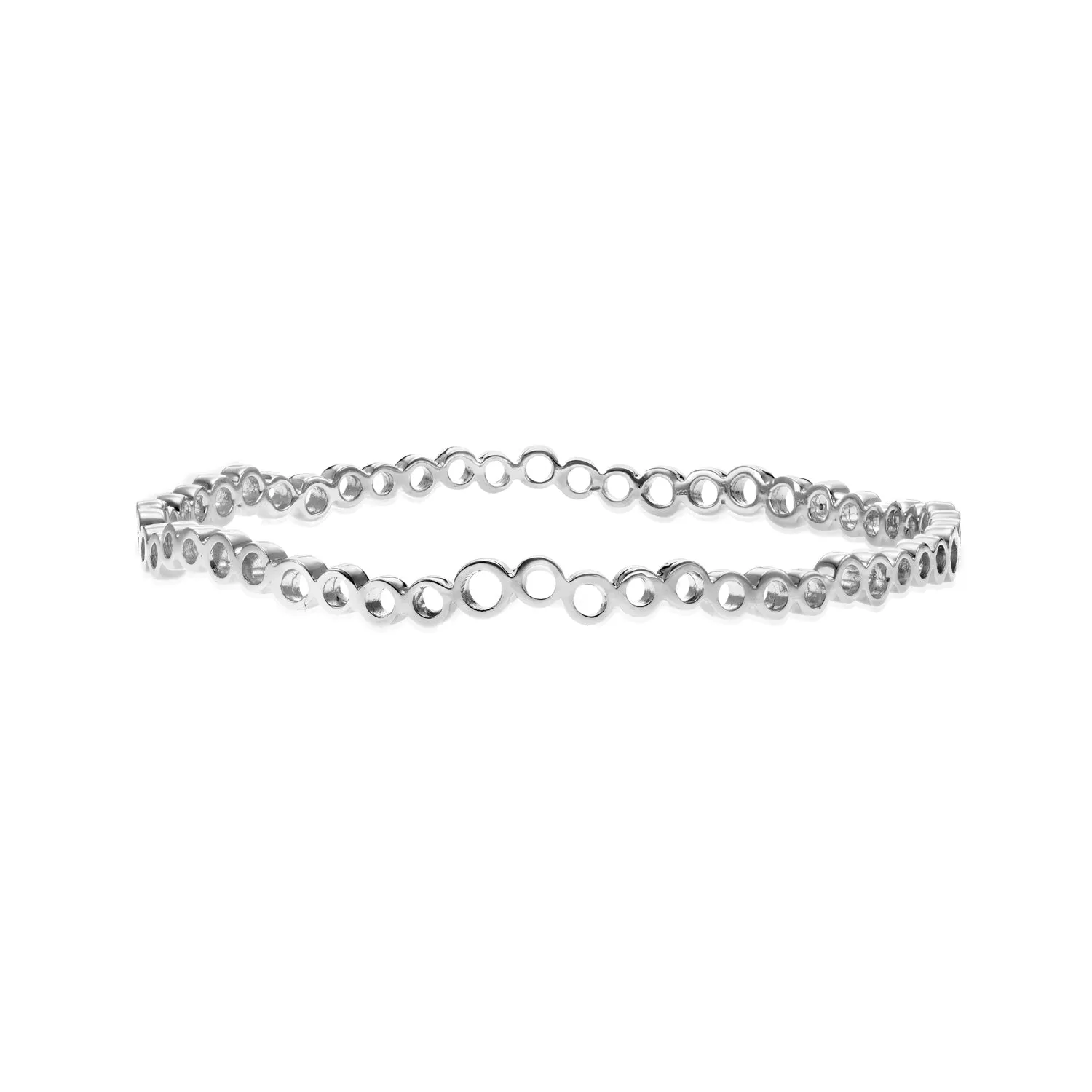 Pebbles Bangle Rhodium