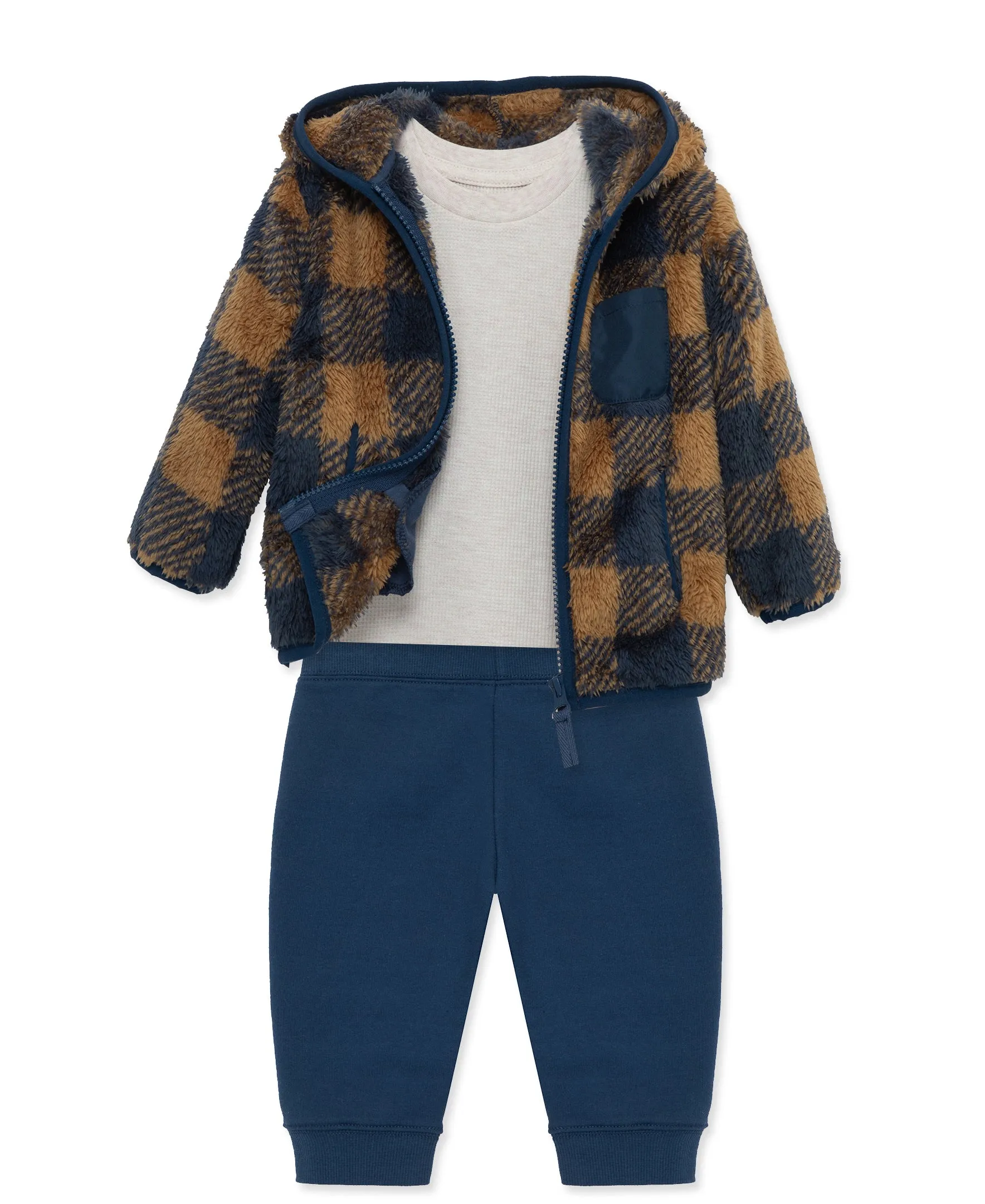 Plaid Sherpa Jacket Set (12M-24M)