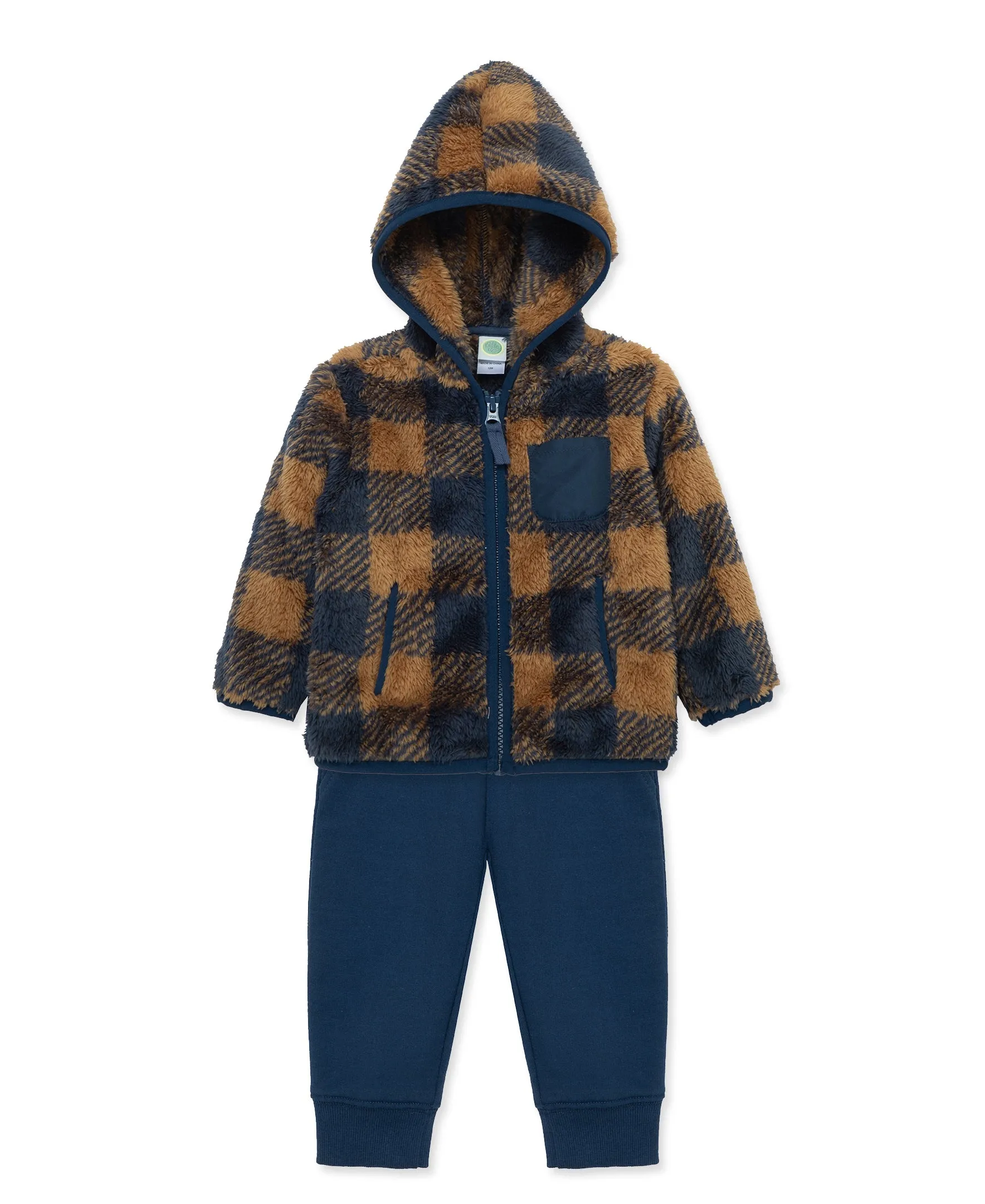 Plaid Sherpa Jacket Set (12M-24M)