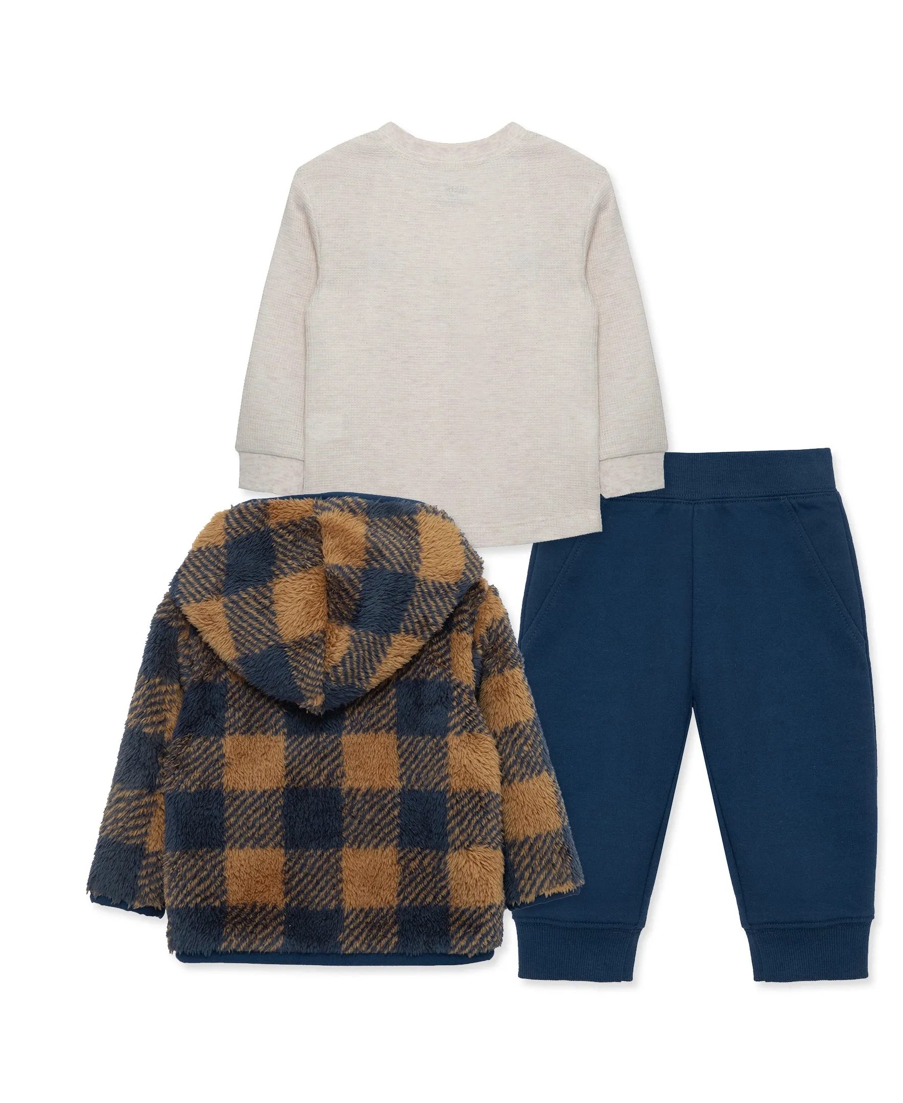 Plaid Sherpa Jacket Set (2T-4T)