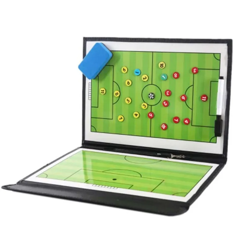 Portable Training Assistant Equipments Football Soccer Tactical Board 2.5 Fold Leather Useful Teaching Board